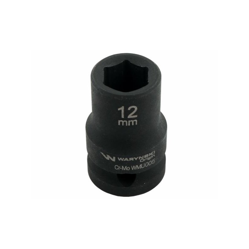 Nasadka udarowa sześciokątna 1/2". 12 mm. CrMo. DIN 3129. Waryński