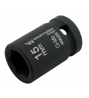 Nasadka udarowa sześciokątna 1/2". 15 mm. CrMo. DIN 3129. Waryński