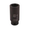 Nasadka udarowa sześciokątna długa 1/2" 25 mm. CrMo. DIN 3129. Waryński