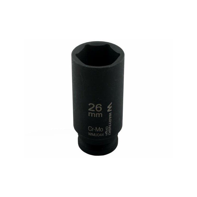 Nasadka udarowa sześciokątna długa 1/2". 26 mm. CrMo. DIN 3129. Waryński