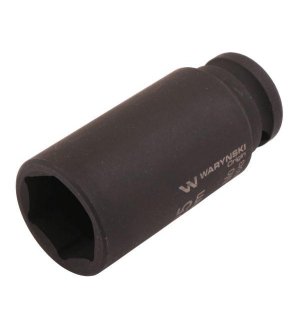 Nasadka udarowa sześciokątna długa 1/2" 27 mm. CrMo. DIN 3129. Waryński