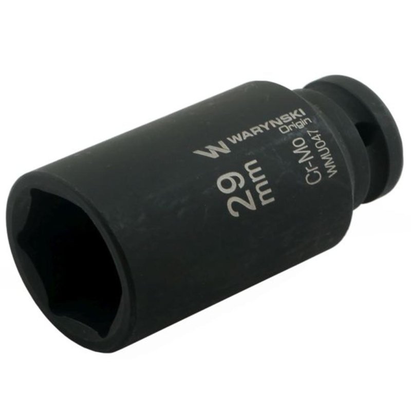 Nasadka udarowa sześciokątna długa 1/2". 29 mm. CrMo. DIN 3129. Waryński
