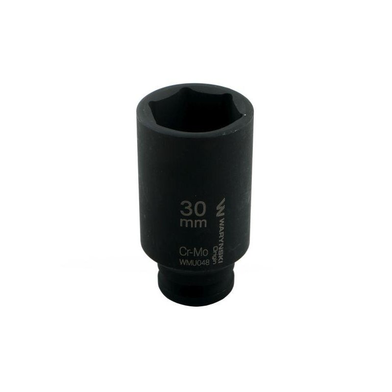 Nasadka udarowa sześciokątna długa 1/2". 30 mm. CrMo. DIN 3129. Waryński