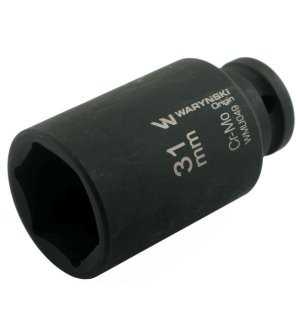 Nasadka udarowa sześciokątna długa 1/2". 31 mm. CrMo. DIN 3129. Waryński