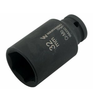 Nasadka udarowa sześciokątna długa 1/2". 32 mm. CrMo. DIN 3129. Waryński
