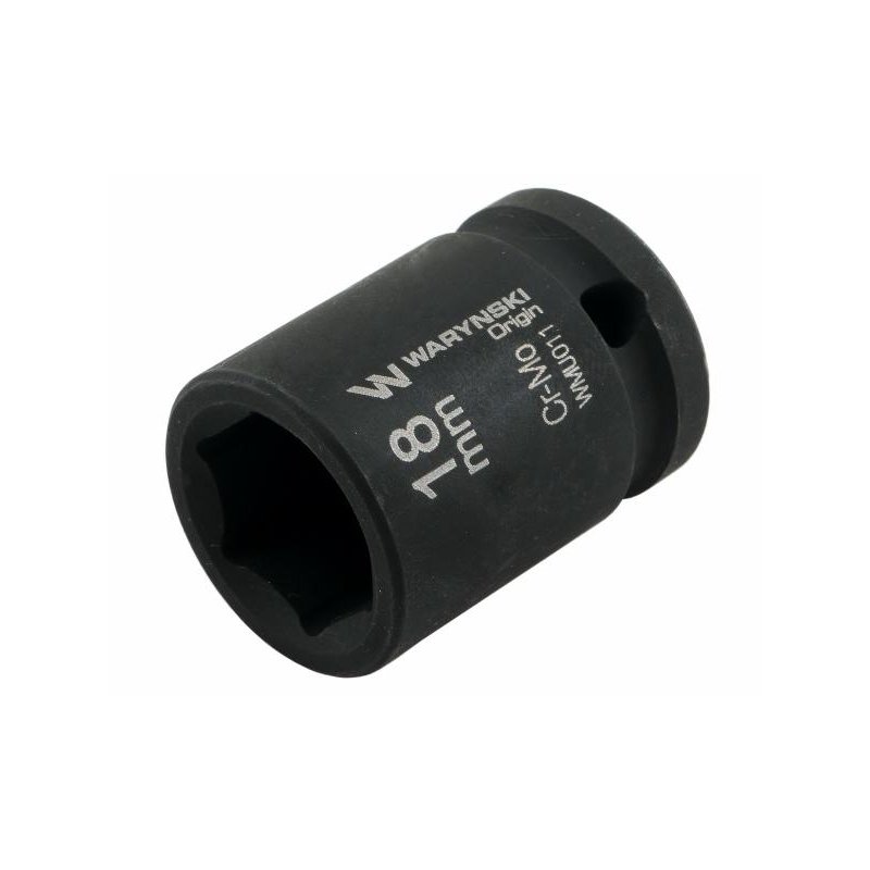 Nasadka udarowa sześciokątna 1/2". 18 mm. CrMo. DIN 3129. Waryński