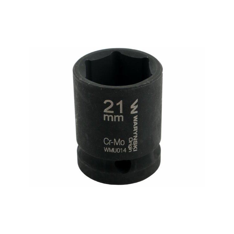 Nasadka udarowa sześciokątna 1/2". 21 mm. CrMo. DIN 3129. Waryński
