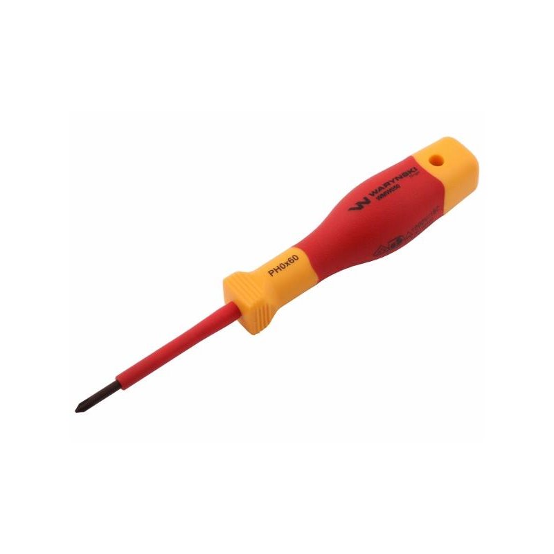 Wkrętak PH0 60 mm izolowany VDE stal S2 Waryński