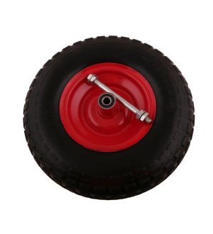 Koło do taczki kompletne elastyczne pełne 4.00-6P plus oś 12 mm