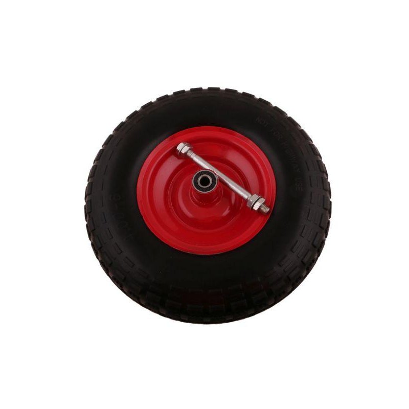 Koło do taczki kompletne elastyczne pełne 4.00-6P plus oś 12 mm