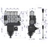 Rozdzielacz hydrauliczny 3-sekcyjny max przepływ 40L (2 sekcje x 1 dźwignia + 1 sekcja x 1 dźwignia) Waryński