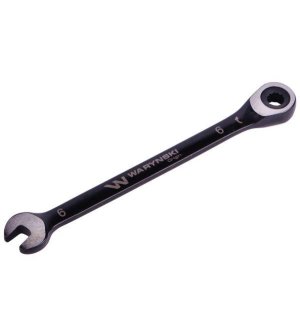 Klucz płasko-oczkowy 6 mm z grzechotką 72 zęby standard ASME B107-2010 Waryński