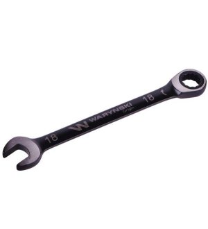 Klucz płasko-oczkowy 18 mm z grzechotką 72 zęby standard ASME B107-2010 Waryński