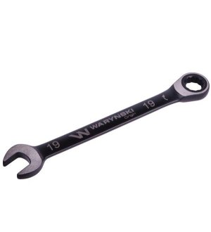 Klucz płasko-oczkowy 19 mm z grzechotką 72 zęby standard ASME B107-2010 Waryński