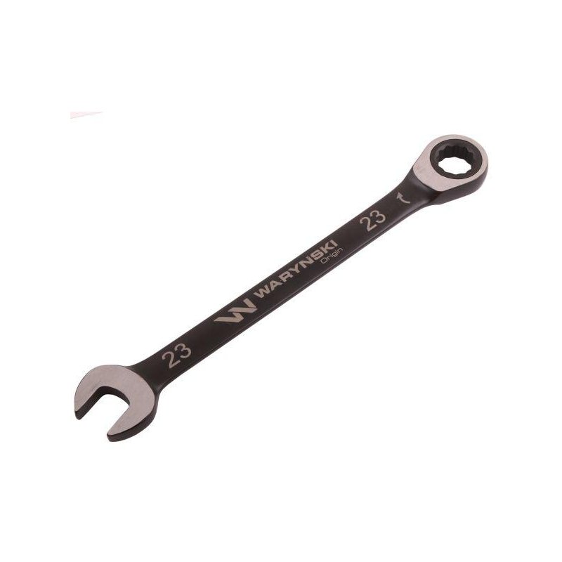 Klucz płasko-oczkowy 23 mm z grzechotką 72 zęby standard ASME B107-2010 Waryński