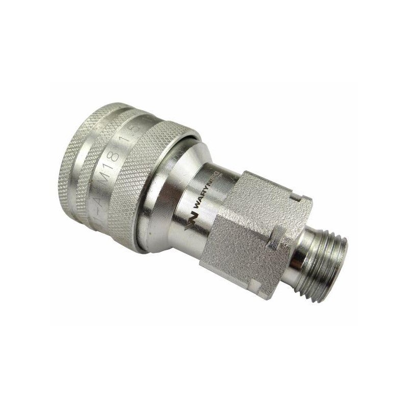 Szybkozłącze hydrauliczne gniazdo M18x1.5 gwint zewnętrzny EURO (9100818G) (ISO 7241-A) Waryński (opakowanie 50szt)