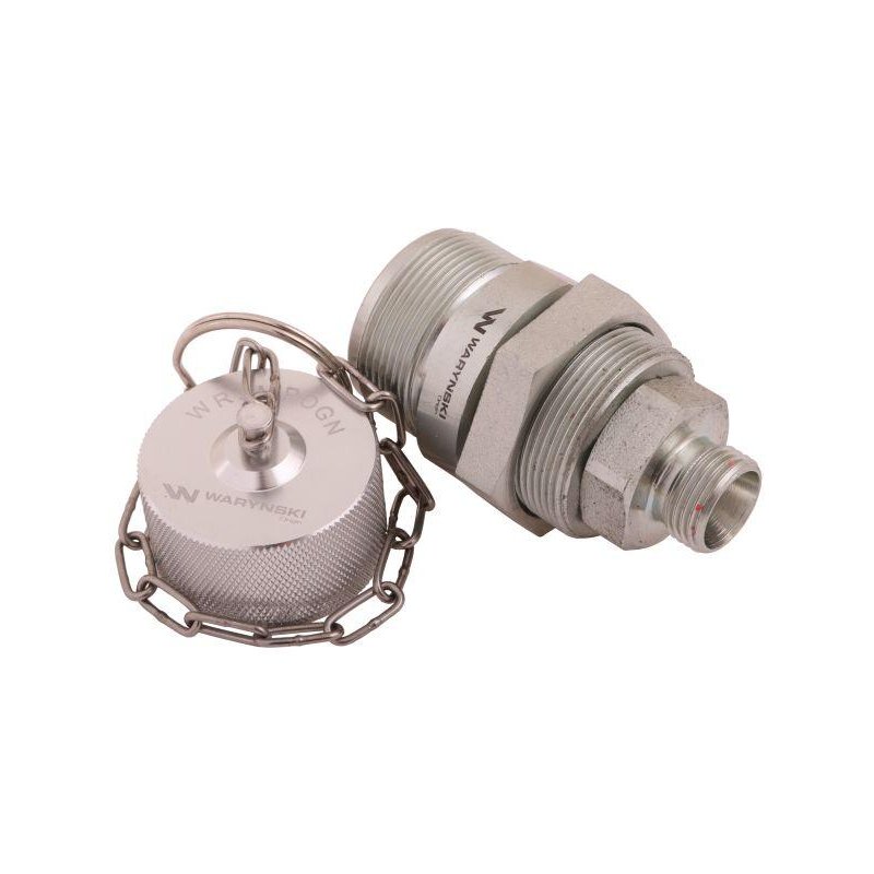 Komplet - Zawór gniazdo (Bizon) M18x1.5 skręcane (ZSR6160101) z gwintowaną pokrywą/osłoną aluminiową Waryński