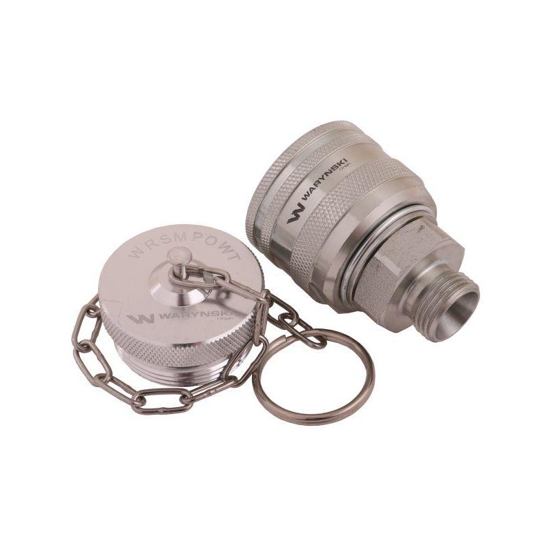 Komplet - zawór wtyczka (Bizon) M18x1.5 skręcane (ZSR6160102) z gwintowaną pokrywą/osłoną aluminiową Waryński