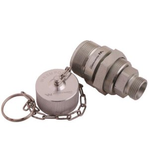 Komplet - zawór gniazdo M22x1.5 skręcane (50490020) z gwintowaną pokrywą/osłoną aluminiową Waryński