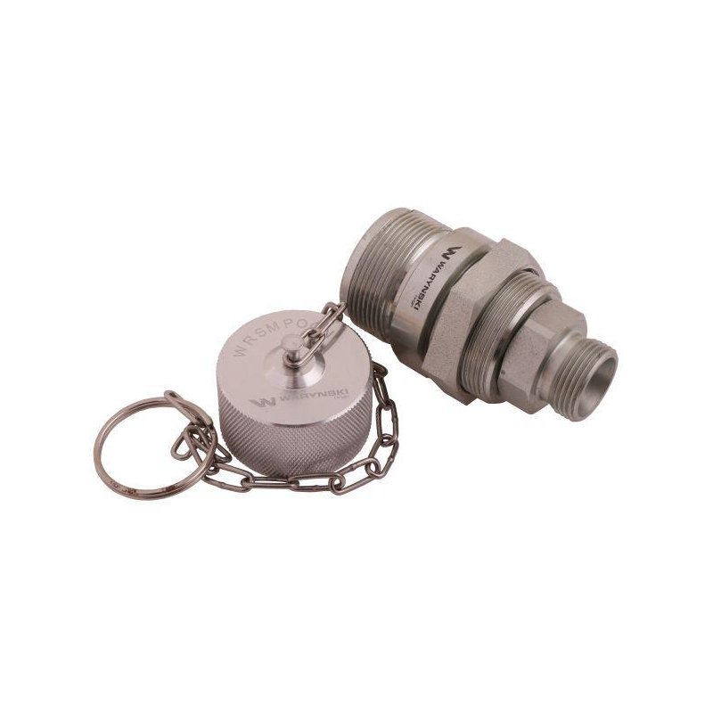 Komplet - zawór gniazdo M22x1.5 skręcane (50490020) z gwintowaną pokrywą/osłoną aluminiową Waryński