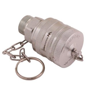 Komplet - zawór wtyczka M22x1.5 skręcane (50490030) z gwintowaną pokrywą/osłoną aluminiową Waryński