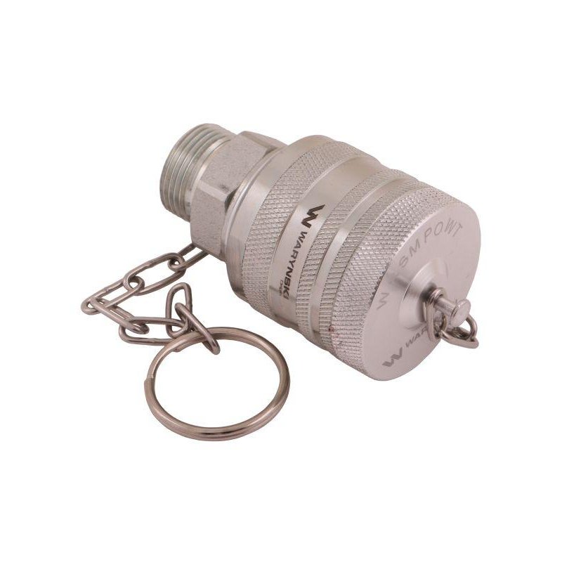 Komplet - zawór wtyczka M22x1.5 skręcane (50490030) z gwintowaną pokrywą/osłoną aluminiową Waryński