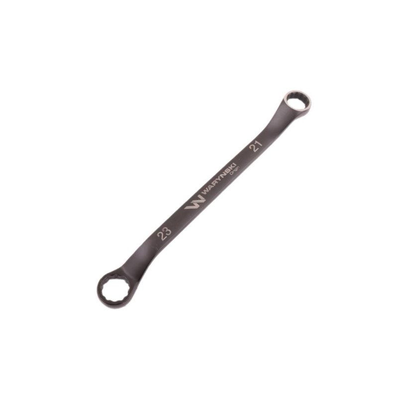 Klucz oczkowy odsadzony 21 x 23 mm. CrV standard ASME B107.9 Waryński