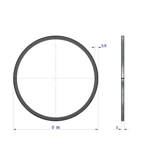 Pierścień tłokowy uszczelniający (chromowy) 973238, 54612002 95x3 ( sprzedawane po 10 ) C-360 ORYGINAŁ URSUS