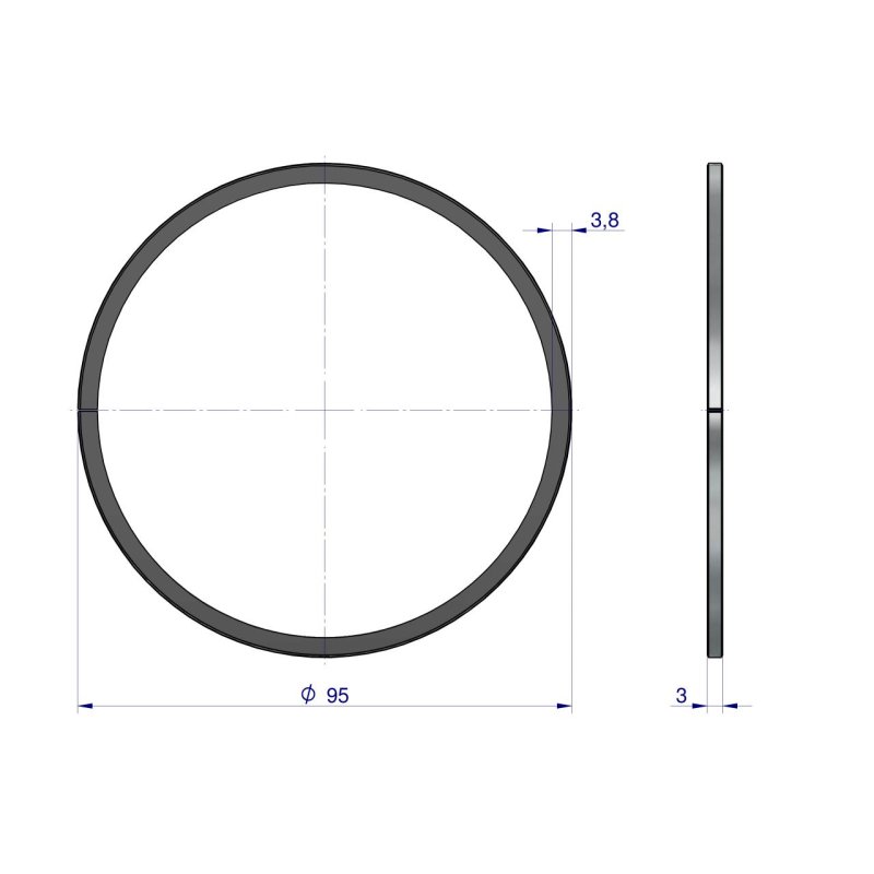 Pierścień tłokowy uszczelniający (chromowy) 973238, 54612002 95x3 ( sprzedawane po 10 ) C-360 ORYGINAŁ URSUS