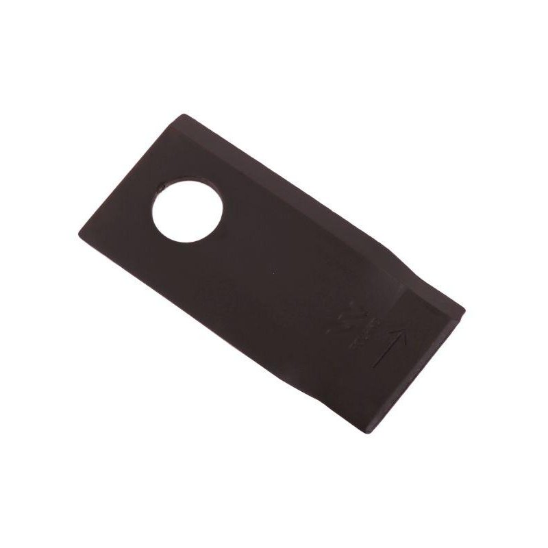 Nóż. nożyk kosiarka lewy 98x48x4mm otwór 19 zastosowanie 121712 Fella WARYŃSKI ( sprzedawane po 25 )