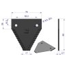 Nóż żniwny 80x76x2.8mm otwór 6.3 zastosowanie 87728905 Case-IH New Holland WARYŃSKI ( sprzedawane po 25 )