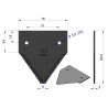 Nóż żniwny 80x76x2mm otwór 5.5 zastosowanie 206236M1 Massey Ferguson WARYŃSKI ( sprzedawane po 25 )