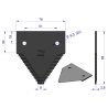 Nóż żniwny 83x76x2.8mm otwór 6.5 zastosowanie P49650 AZ32298 John Deere WARYŃSKI ( sprzedawane po 25 )
