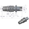 Szybkozłącze hydrauliczne wtyczka long M20x1.5 gwint zewnętrzny EURO (ISO 7241-A) Waryński