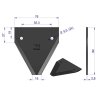 Nóż żniwny 82x76x2.8mm otwór 5.5 zastosowanie S82 New Holland WARYŃSKI ( sprzedawane po 25 )