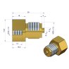 Złączka manometryczna gwint zewnętrzny M20x1.5 x gwint wewnętrzny M12x1.5 (mosiądz) POLMO