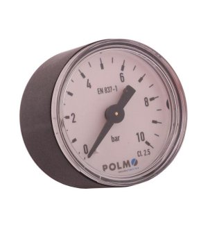 Manometr suchy M40 0-10 bar gwint G1/8" tylne przyłącze obudowa plastikowa POLMO