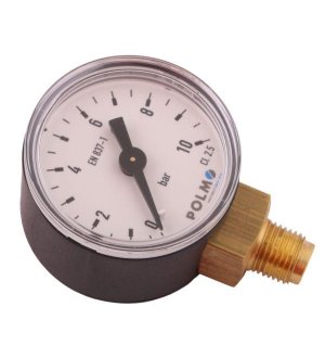Manometr suchy M40 0-10 bar gwint M10x1 dolne przyłącze obudowa plastikowa POLMO
