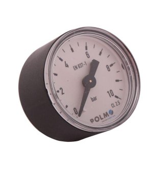 Manometr suchy M40 0-10 bar gwint M10x1 tylne przyłącze obudowa plastikowa POLMO