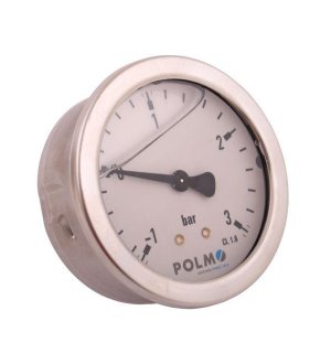 Manowakuometr glicerynowy M63 (-1 do 3 bar) tylne przyłącze G1/4 POLMO