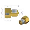 Złączka manometryczna gwint zewnętrzny M20x1.5 x gwint wewnętrzny G1/4" (mosiądz) POLMO