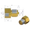 Złączka manometryczna gwint zewnętrzny G1/2" x gwint wewnętrzny M20x1.5 (mosiądz) POLMO