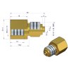 Złączka manometryczna gwint zewnętrzny G1/4" x gwint wewnętrzny M12x1.5 (mosiądz) POLMO