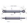 Cylinder hydrauliczny - siłownik dwustronny CJ2F-63/36/200 (90 stopni) Waryński