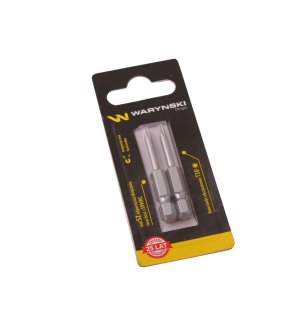 Końcówki wkrętakowe bity T10 50mm Waryński komplet w blistrze dwusztukowym