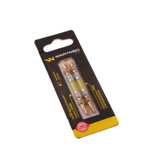 Końcówki wkrętakowe z absorberem PH2 65mm Waryński komplet w blistrze dwusztukowym