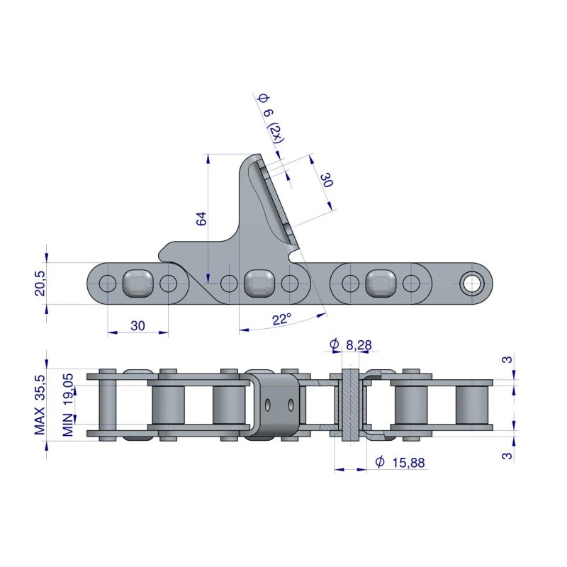Łańcuch obrywacza kolb przystawki do kukurydzy 72 ogniwa CA627 zastosowanie Geringhoff WARYŃSKI