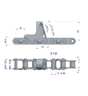 Łańcuch obrywacza kolb przystawki do kukurydzy zamknięty 72 ogniwa CA627 x 72A CPEF14 9 płytek zastosowanie Capello WARYŃSKI