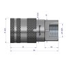 Szybkozłącze hydrauliczne suchoodcinające gniazdo G3/4"BSP gwint wewnętrzny ISO16028 Waryński