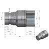 Szybkozłącze hydrauliczne suchoodcinające wtyczka G1"BSP gwint wewnętrzny ISO16028 Waryński